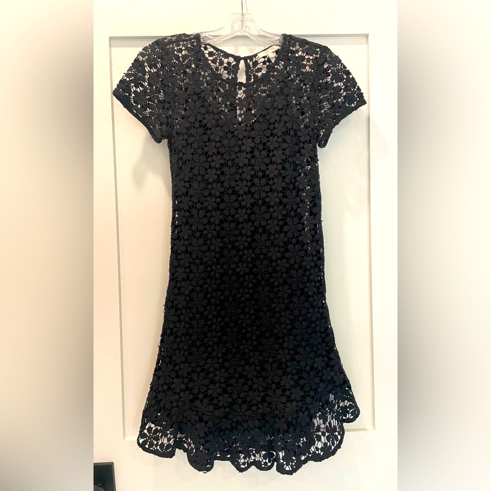 Joie Flower Cutout Lace Little Black Dress